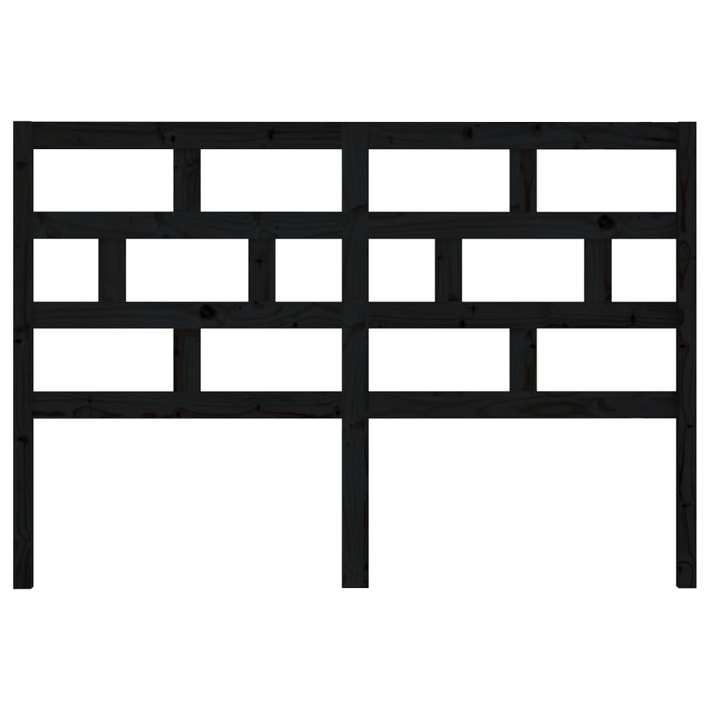 Kopfteil Schwarz 146x4x100 cm Massivholz Kiefer