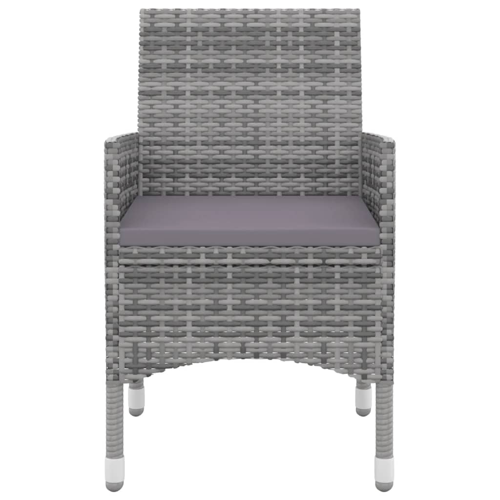 3-tlg. Garten-Essgruppe mit Auflagen Poly Rattan und Glas