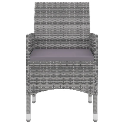 3-tlg. Garten-Essgruppe mit Auflagen Poly Rattan und Glas