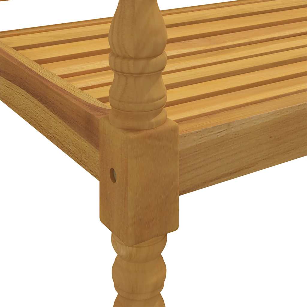 Batavia-Bank mit Schwarzem Kissen 150 cm Massivholz Teak