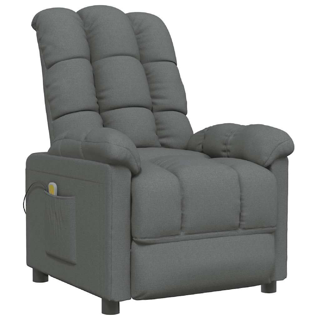 Massagesessel Dunkelgrau Stoff