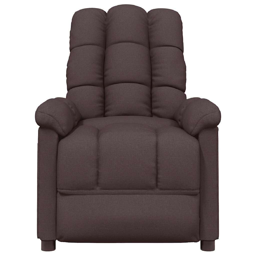Massagesessel Dunkelbraun Stoff