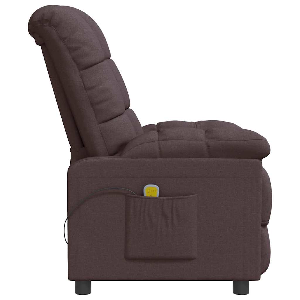Massagesessel Dunkelbraun Stoff