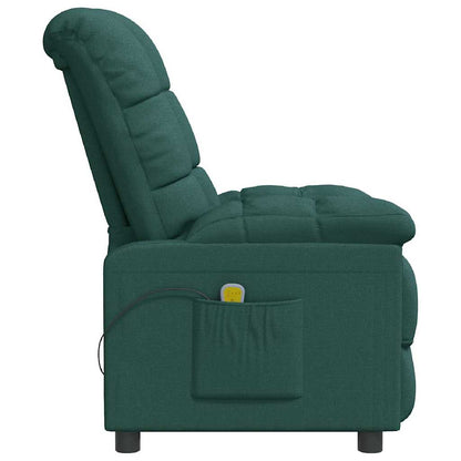 Massagesessel Dunkelgrün Stoff
