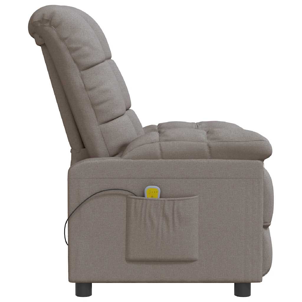 Massagesessel Taupe Stoff