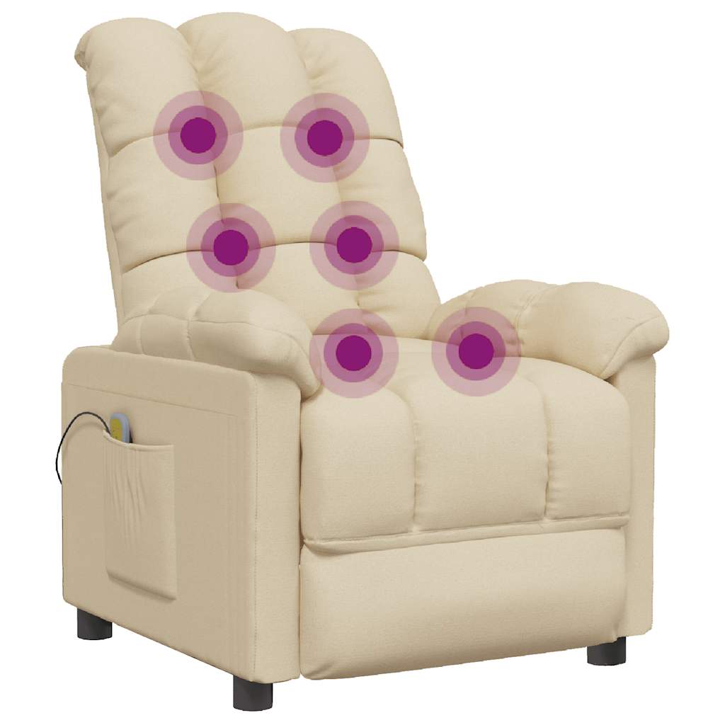 Massagesessel Creme Stoff