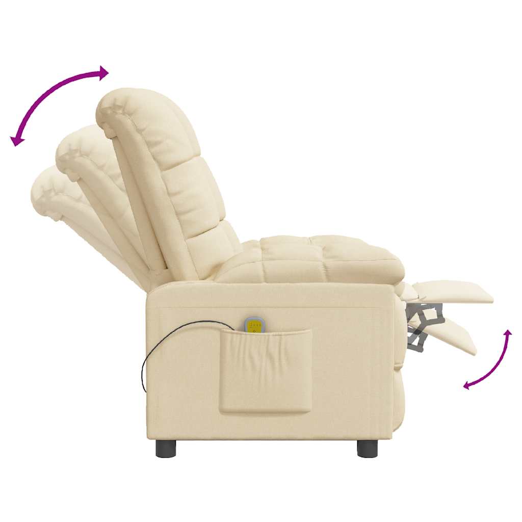 Massagesessel Creme Stoff