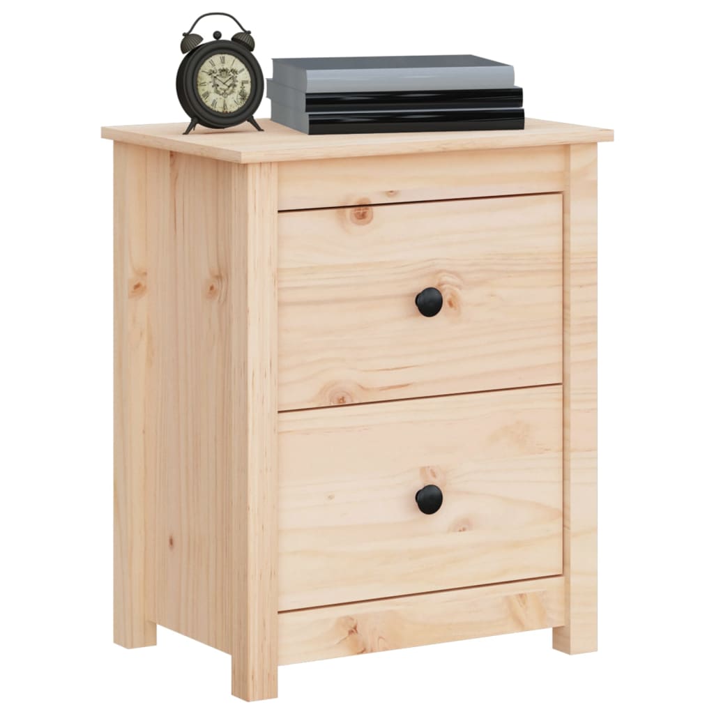 Sengebord 50x35x61,5 cm massivt fyrretræ