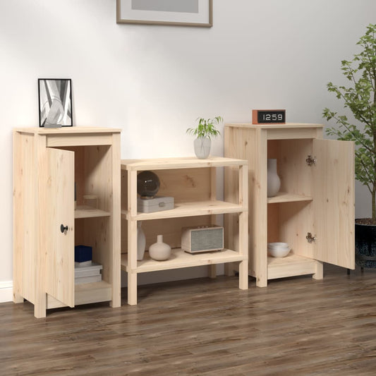 Sideboards 2 Stk. 39x35x80 cm Massivholz Kiefer