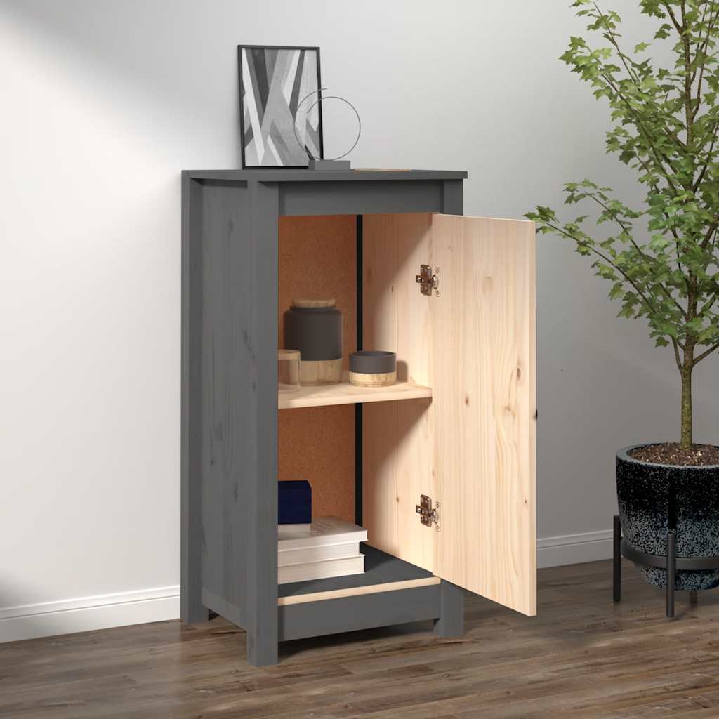 Sideboard Grau 39x35x80 cm Massivholz Kiefer