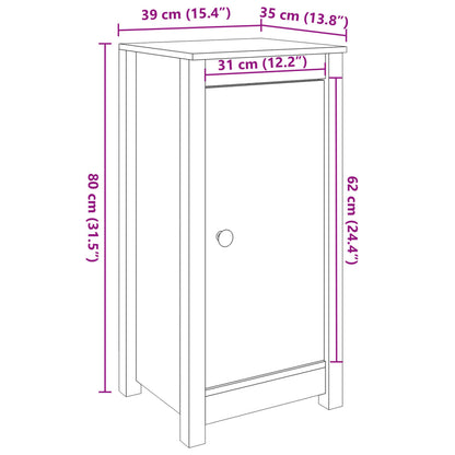 Sideboards 2 Stk. Grau 39x35x80 cm Massivholz Kiefer