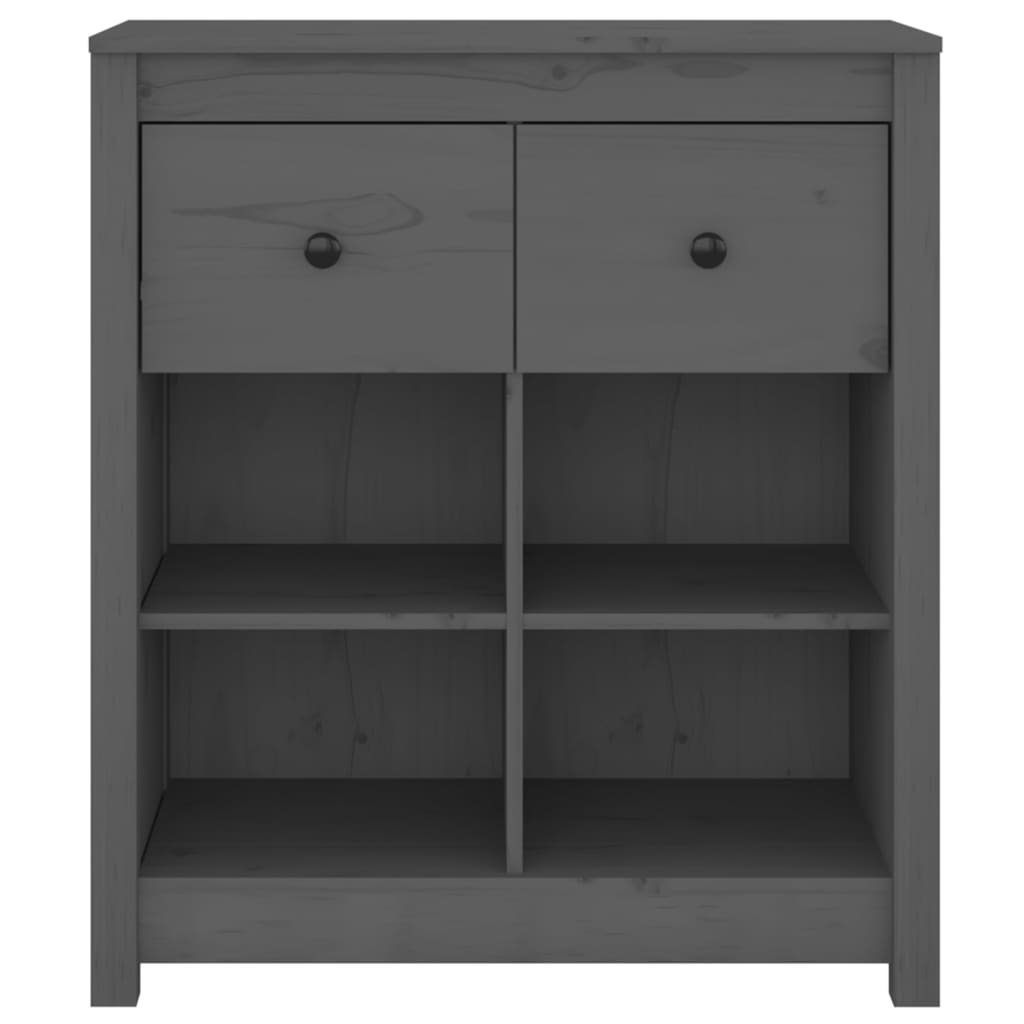 Sideboard Grau 70x35x80 cm Massivholz Kiefer