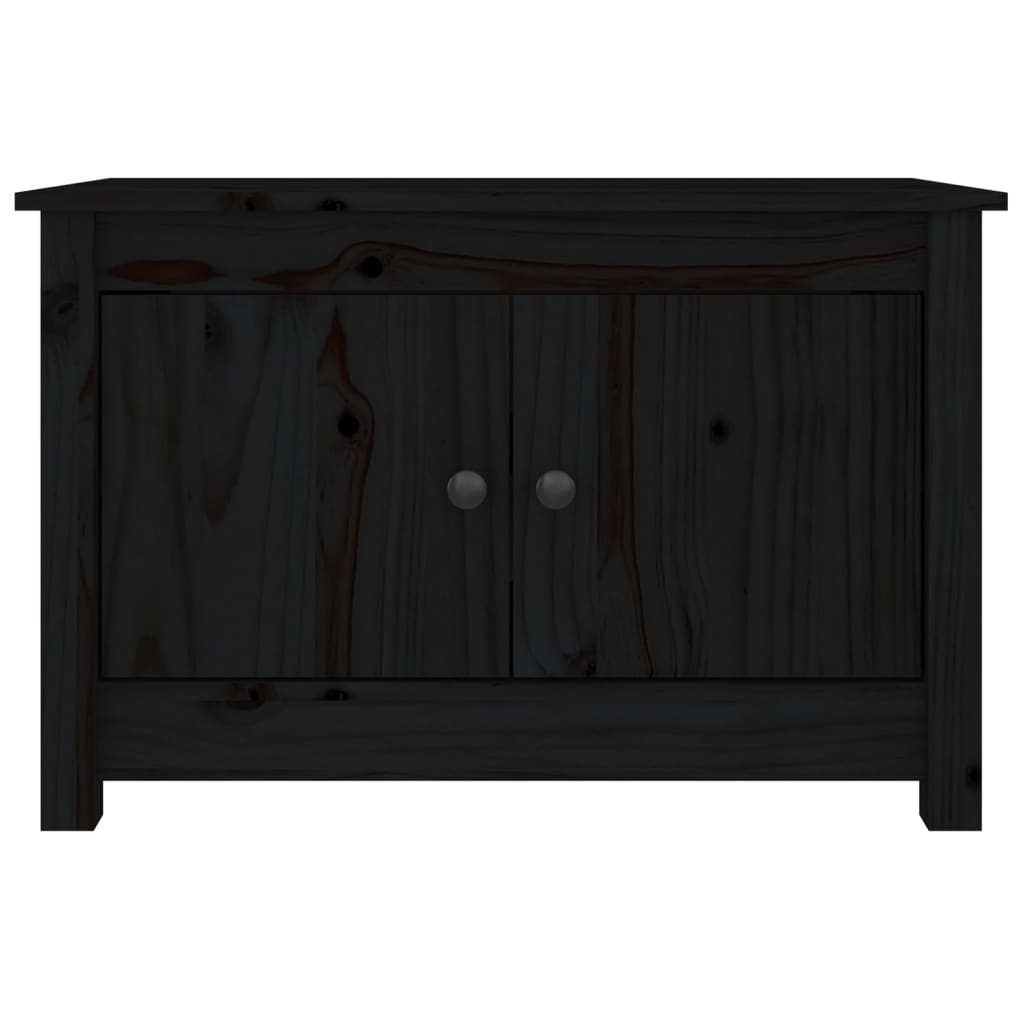 Schuhschrank Schwarz 70x38x45,5 cm Massivholz Kiefer