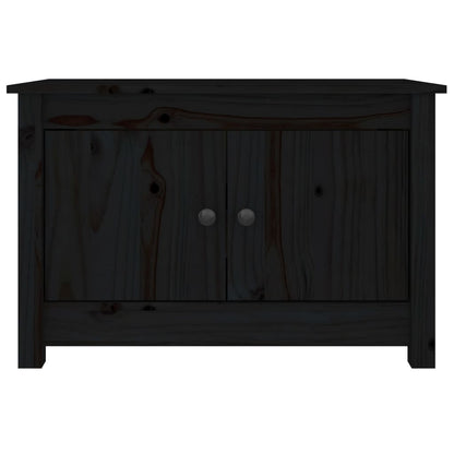Schuhschrank Schwarz 70x38x45,5 cm Massivholz Kiefer
