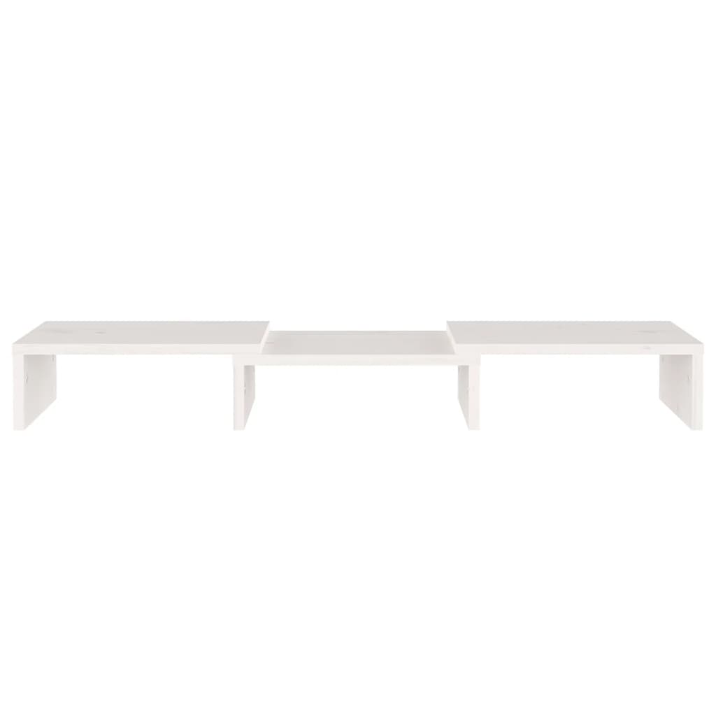 Monitorständer Weiß 60x24x10,5 cm Massivholz Kiefer