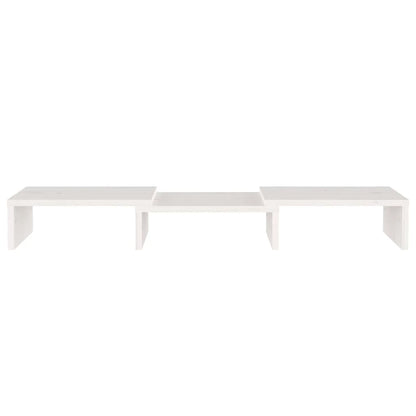 Monitorständer Weiß 60x24x10,5 cm Massivholz Kiefer