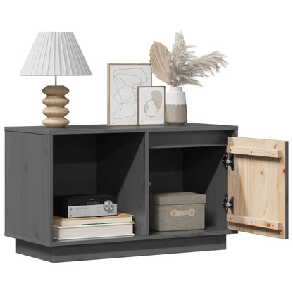 TV-Schrank Grau 74x35x44 cm Massivholz Kiefer