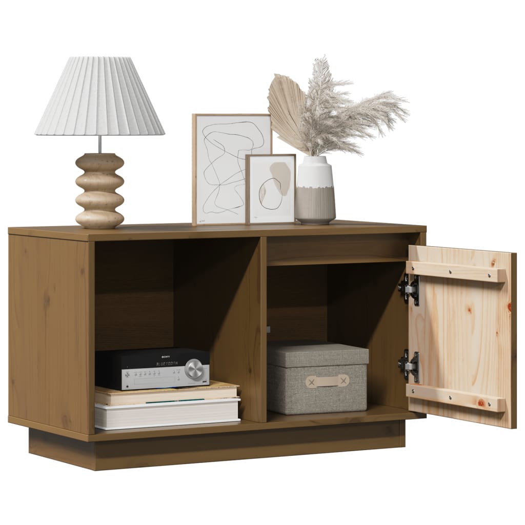 TV-Schrank Honigbraun 74x35x44 cm Massivholz Kiefer