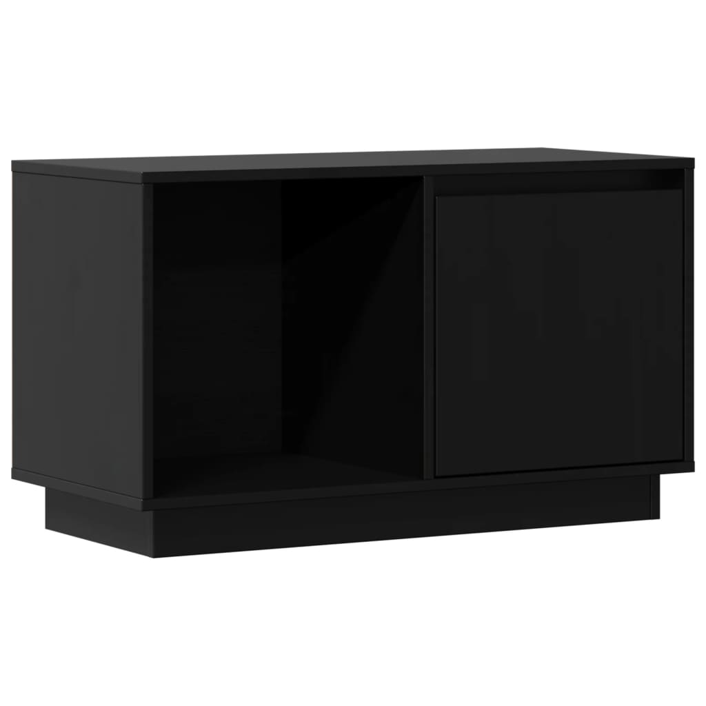 TV-skab Sort 74x35x44 cm Massiv Fyr