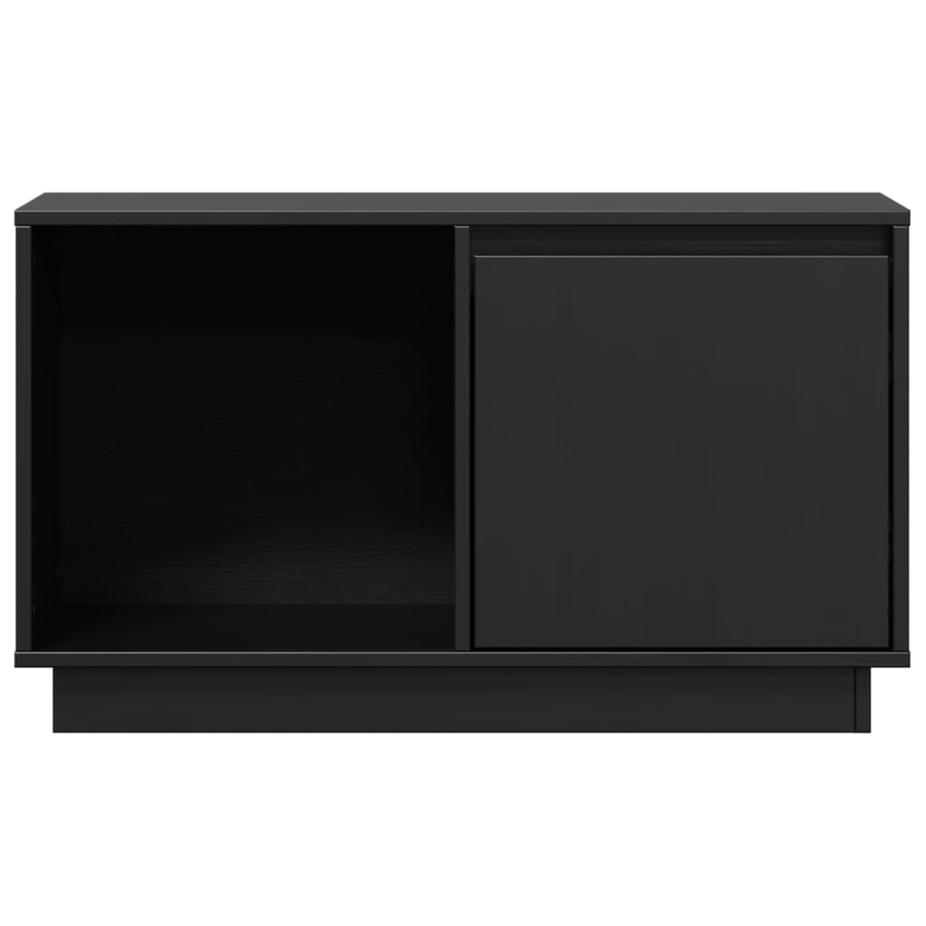 TV-skab Sort 74x35x44 cm Massiv Fyr