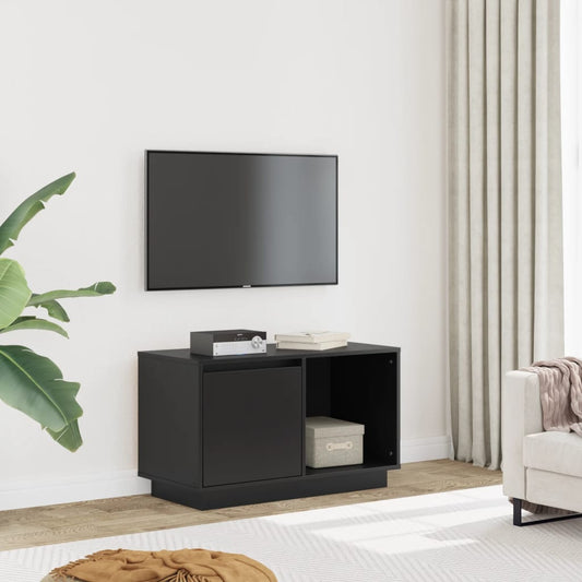TV-skab Sort 74x35x44 cm Massiv Fyr