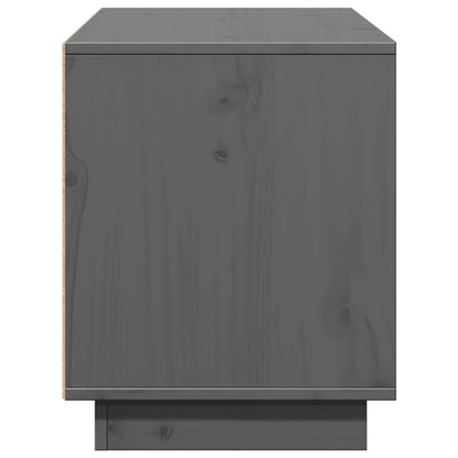 TV-Schrank Grau 110,5x35x44 cm Massivholz Kiefer