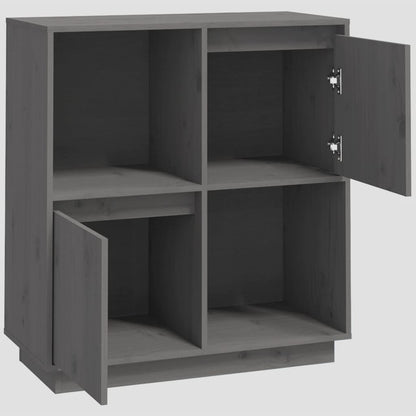Sideboard Grau 74x35x80 cm Massivholz Kiefer