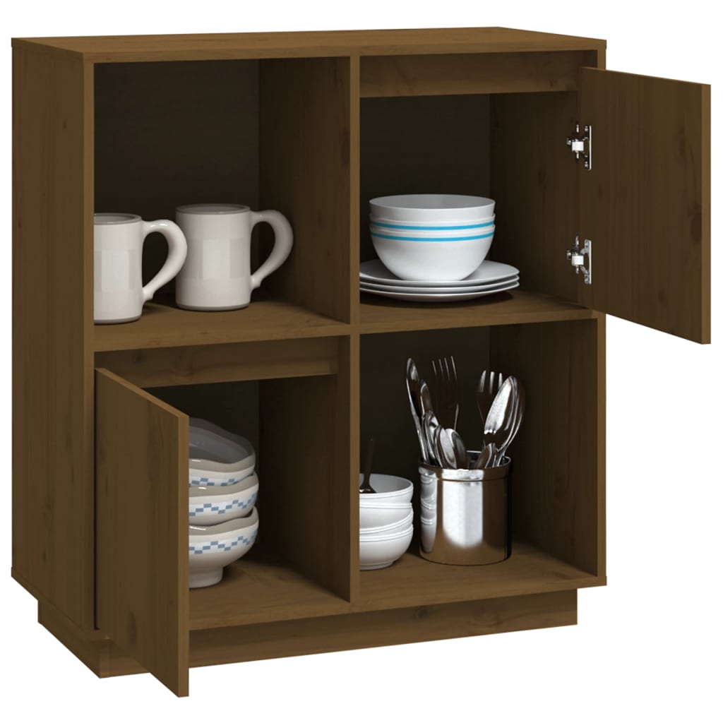 Sideboard Honigbraun 74x35x80 cm Massivholz Kiefer