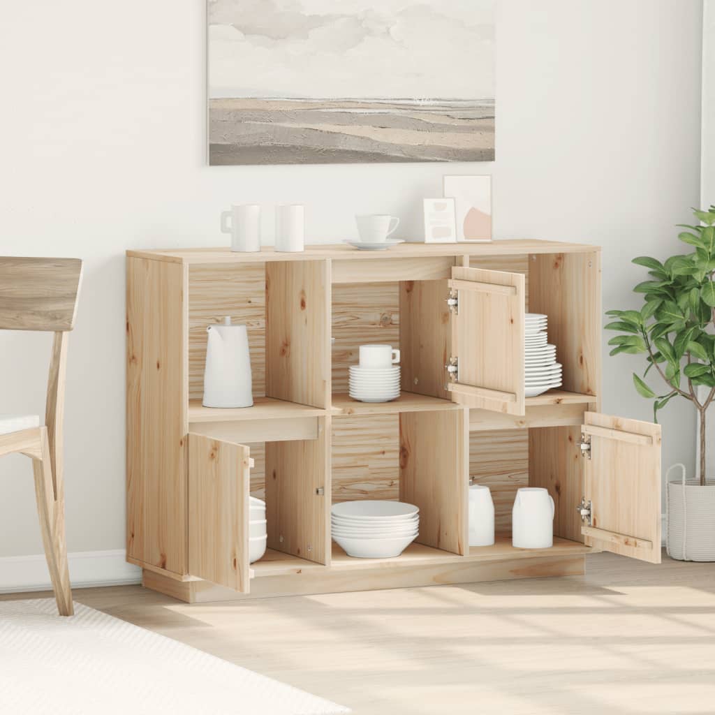 Sideboard 110,5x35x80 cm Massivholz Kiefer