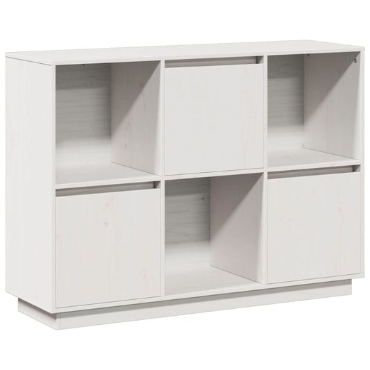 Sideboard Weiß 110,5x35x80 cm Massivholz Kiefer