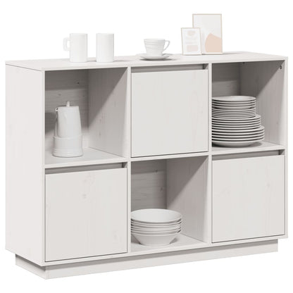 Sideboard Weiß 110,5x35x80 cm Massivholz Kiefer