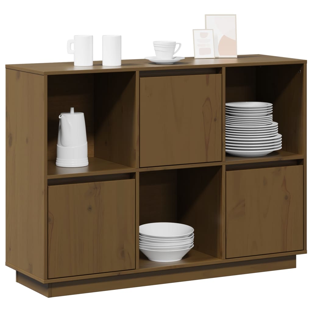 Sideboard Honigbraun 110,5x35x80 cm Massivholz Kiefer
