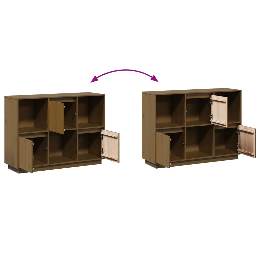 Sideboard Honigbraun 110,5x35x80 cm Massivholz Kiefer