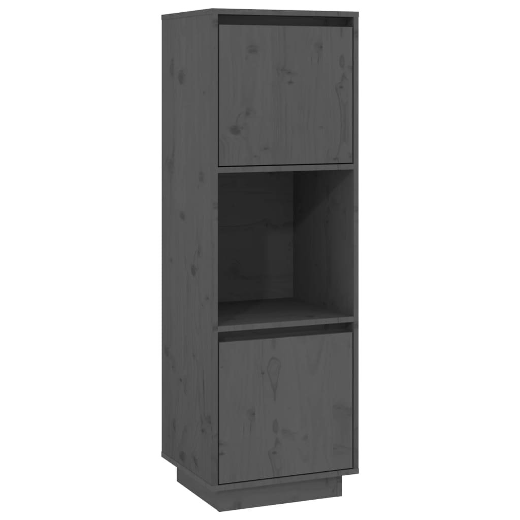 Highboard Grau 38x35x117 cm Massivholz Kiefer