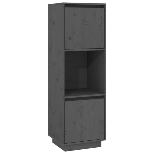 Highboard Grau 38x35x117 cm Massivholz Kiefer