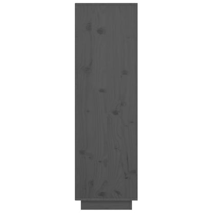 Highboard Grau 38x35x117 cm Massivholz Kiefer