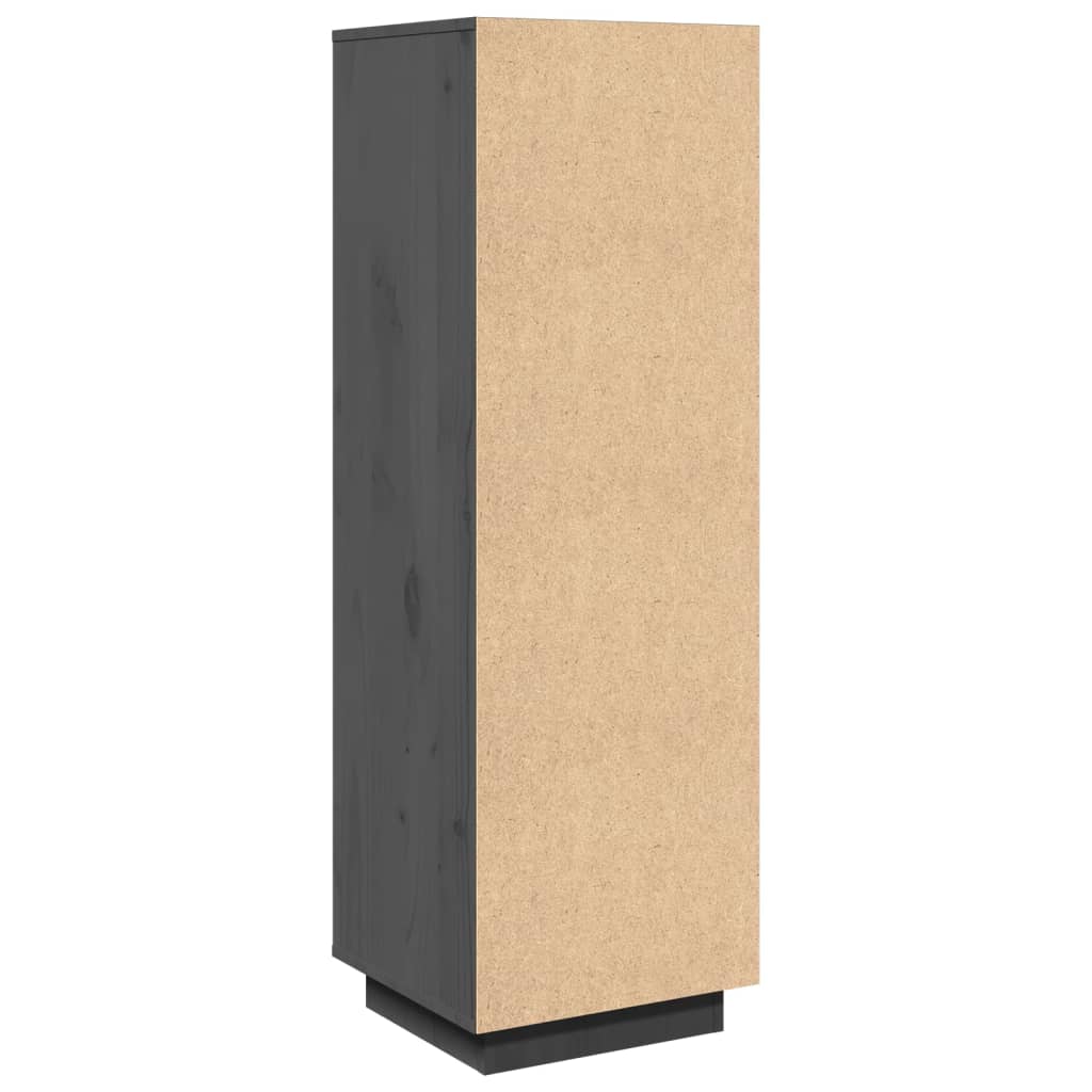 Highboard Grau 38x35x117 cm Massivholz Kiefer