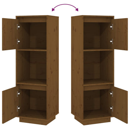 Highboard Honigbraun 38x35x117 cm Massivholz Kiefer