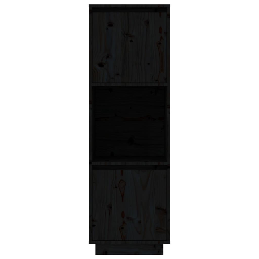 Highboard Schwarz 38x35x117 cm Massivholz Kiefer