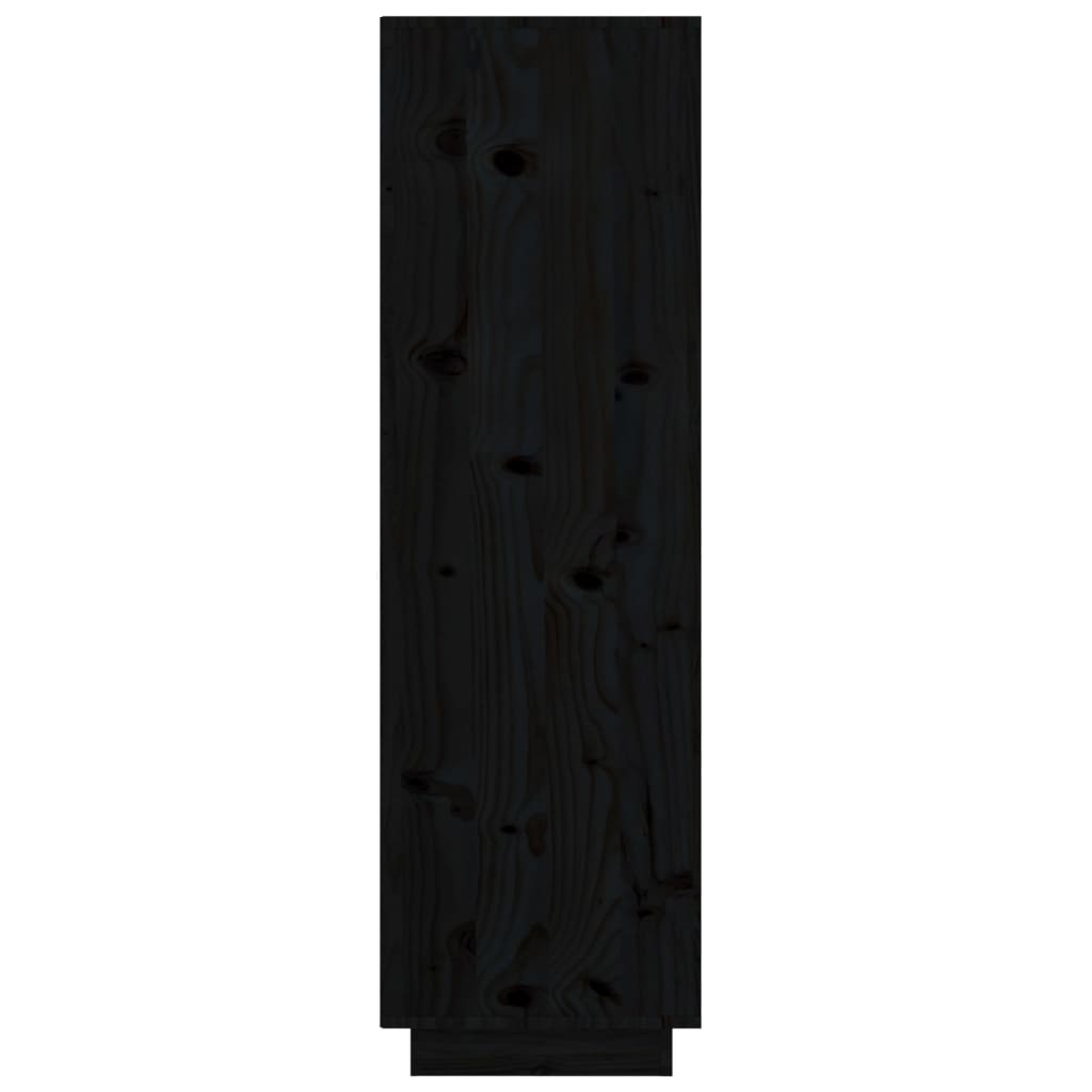 Highboard Schwarz 38x35x117 cm Massivholz Kiefer