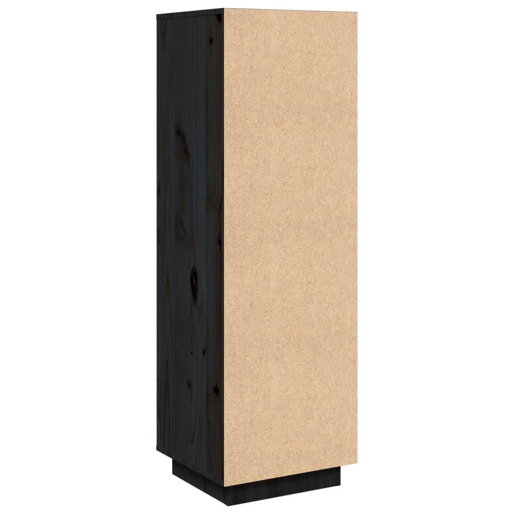 Highboard Schwarz 38x35x117 cm Massivholz Kiefer