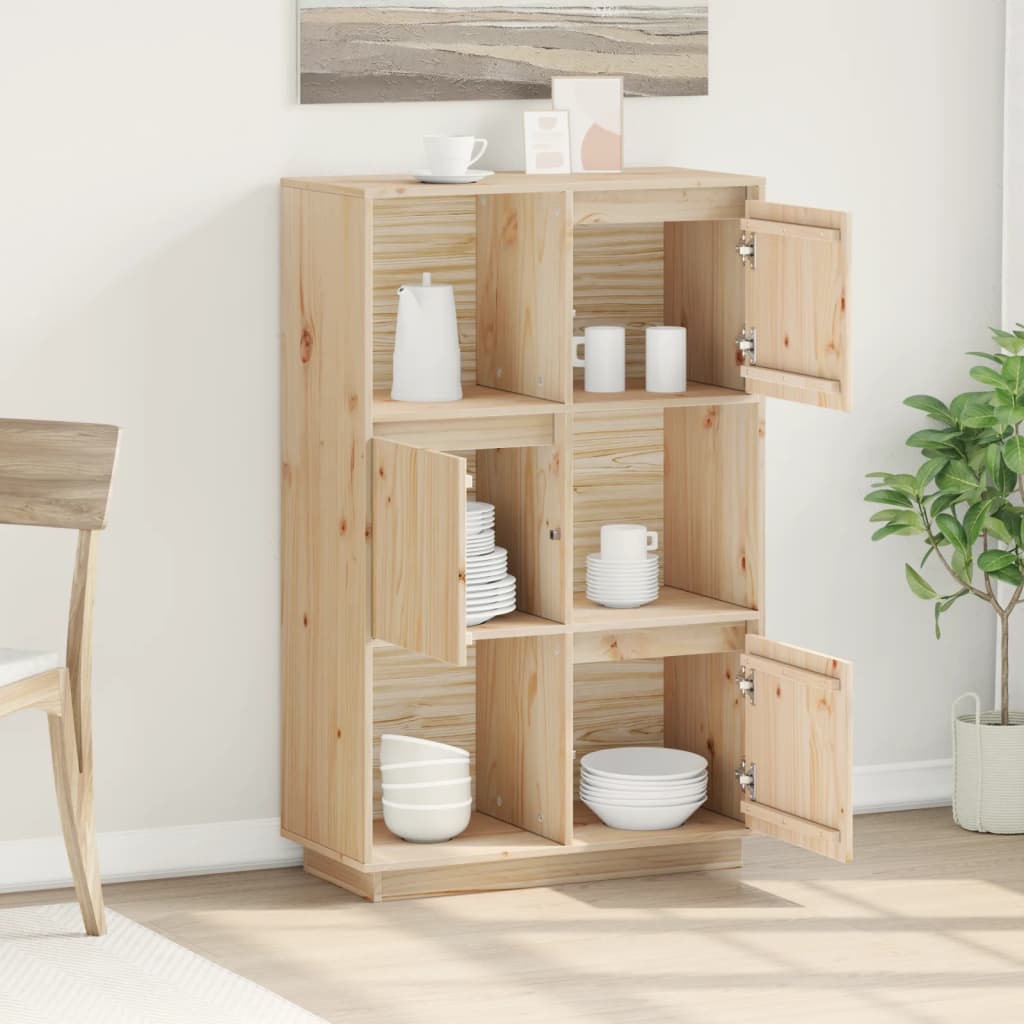 Highboard 74x35x117 cm Massivholz Kiefer