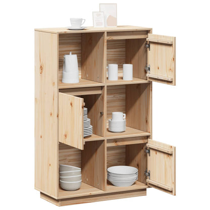 Highboard 74x35x117 cm Massivholz Kiefer