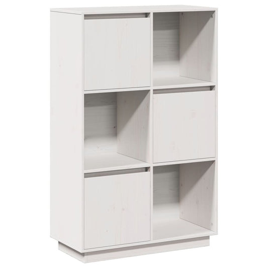 Highboard Weiß 74x35x117 cm Massivholz Kiefer