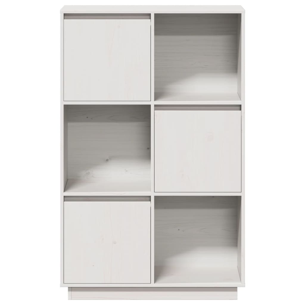 Highboard Weiß 74x35x117 cm Massivholz Kiefer