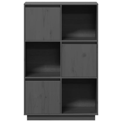 Highboard Grau 74x35x117 cm Massivholz Kiefer