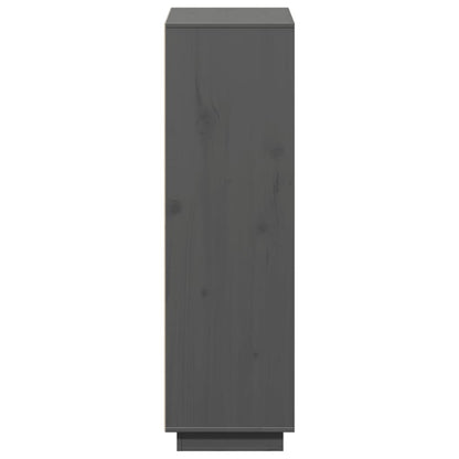 Highboard Grau 74x35x117 cm Massivholz Kiefer