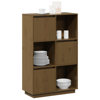 Highboard Honigbraun 74x35x117 cm Massivholz Kiefer