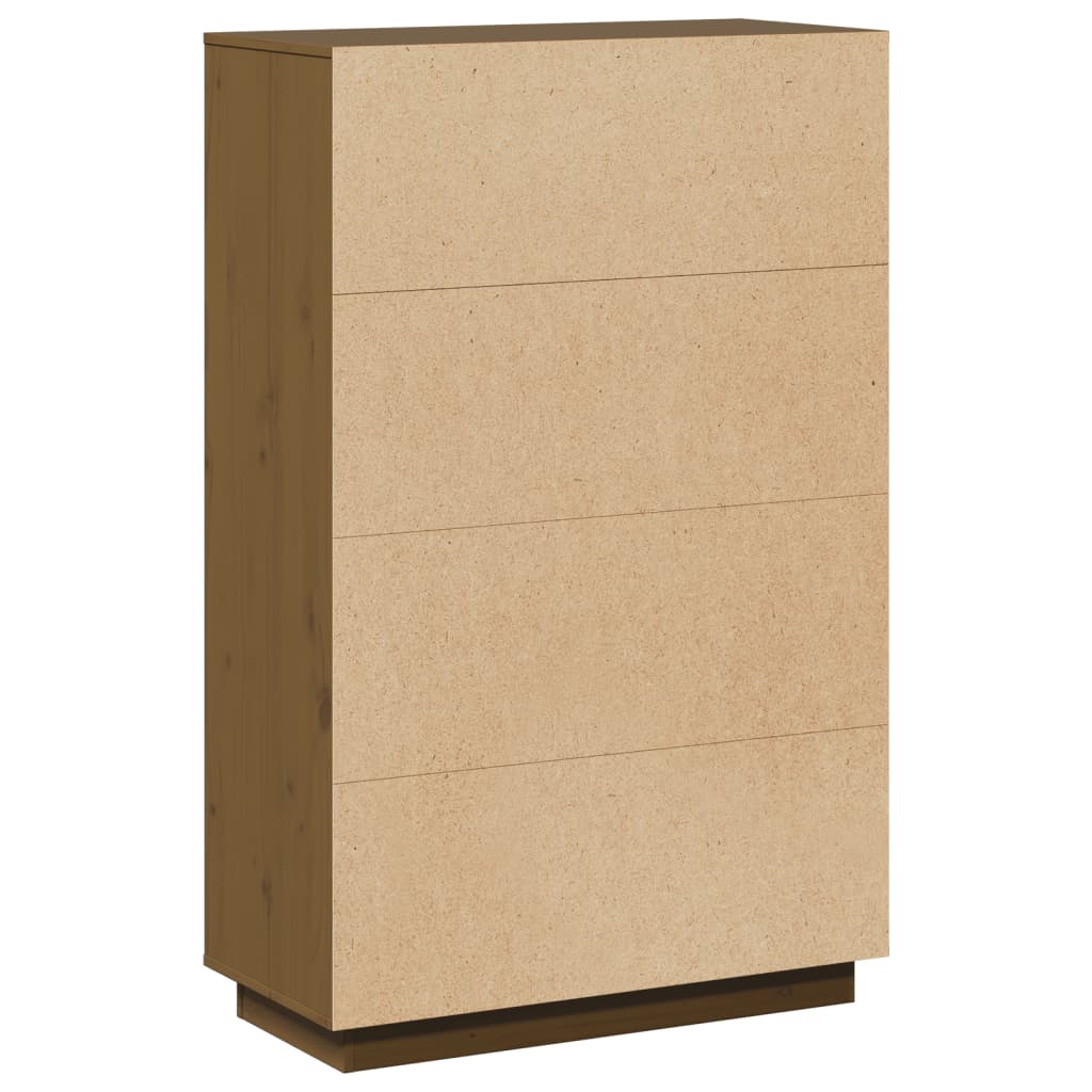 Highboard Honigbraun 74x35x117 cm Massivholz Kiefer