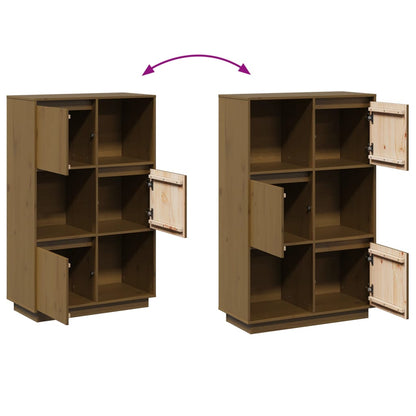 Highboard Honigbraun 74x35x117 cm Massivholz Kiefer